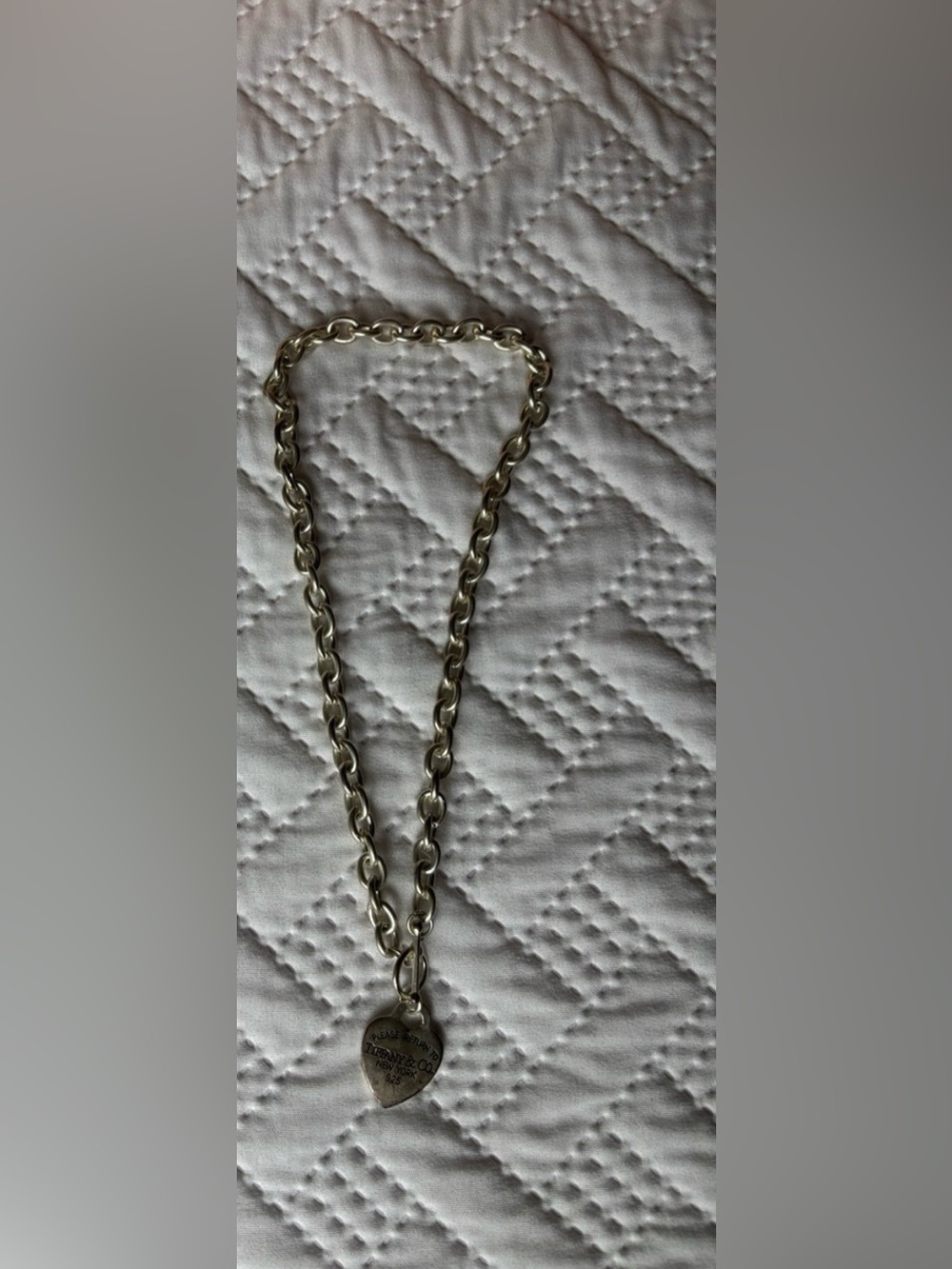 Tiffany & co. Silver-Tone Heart Pendant Chain Necklace